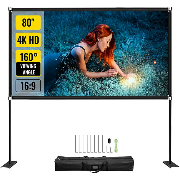 3D HD Wall Mounted Projection Screen Canvas LED Projector for Home Theater UK 